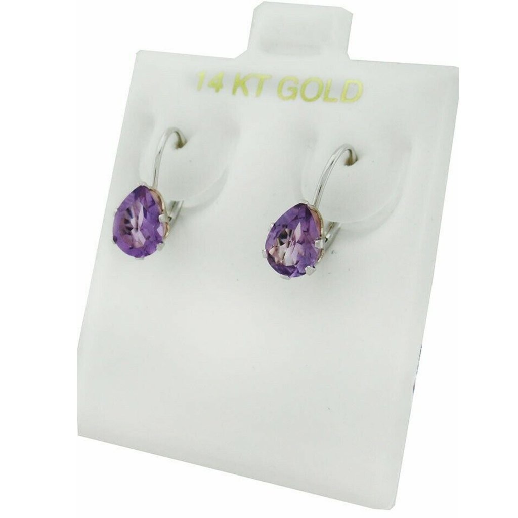 Genuine 1.52 Cts Amethyst Earring 14k Gold